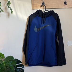 Nike Black and Blue Pullover Hoodie